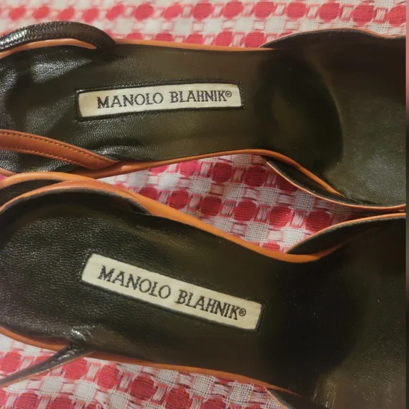 Manolo Blahnik Brown Leather Strappy Heels Size 37.5 - Picture 7 of 15